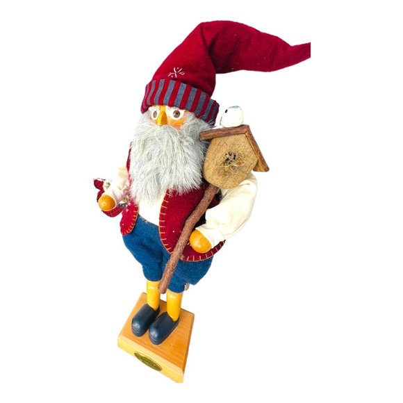 Grandeur Noel 24" Wooden Santa w/Bird & Birdhouse Nutcracker Limited Edition - Picture 5 of 12